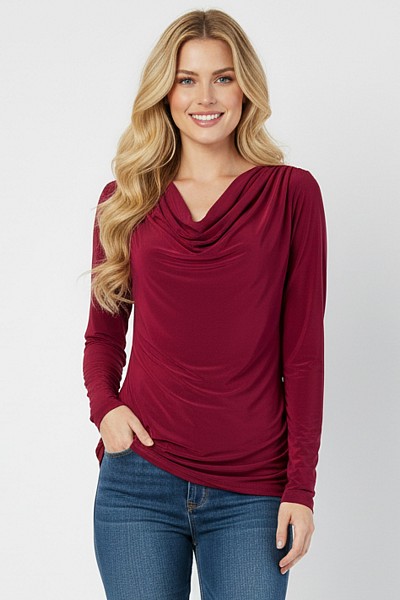 PT11656 LONG SLEEVE WRINKLE FREE TOP